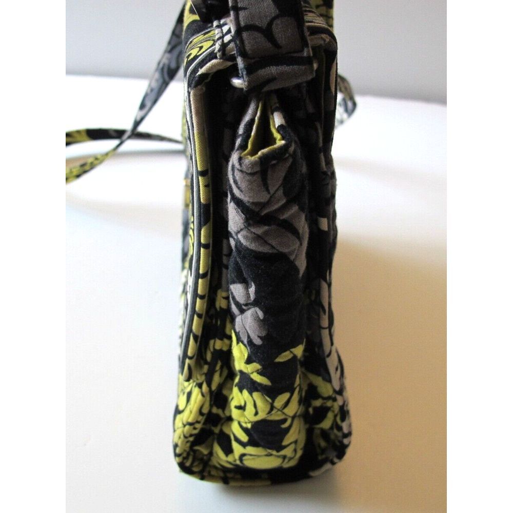 Vera Bradley Quilted Handbag Purse Black Yellow‎ Medium Size - Picture 13 of 13